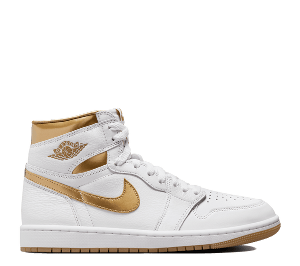 white and gold nike high tops