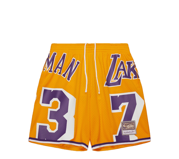 Mitchell & Ness Short Los Angeles Lakers – Pantaloncino Da Basket Con Gamba Dritta