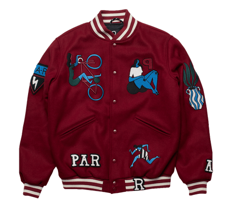 by Parra Run & Sit Bike Varsity Jacket