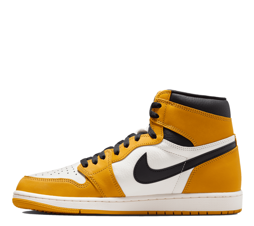 Yellow and black jordan retro deals 1