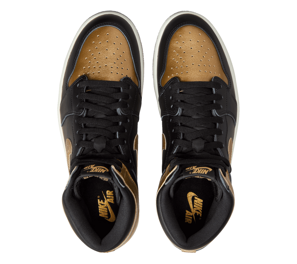 Air jordan 1 high black and gold on sale