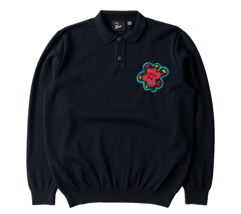 by Parra Flower Blob Knitted Polo Pullover