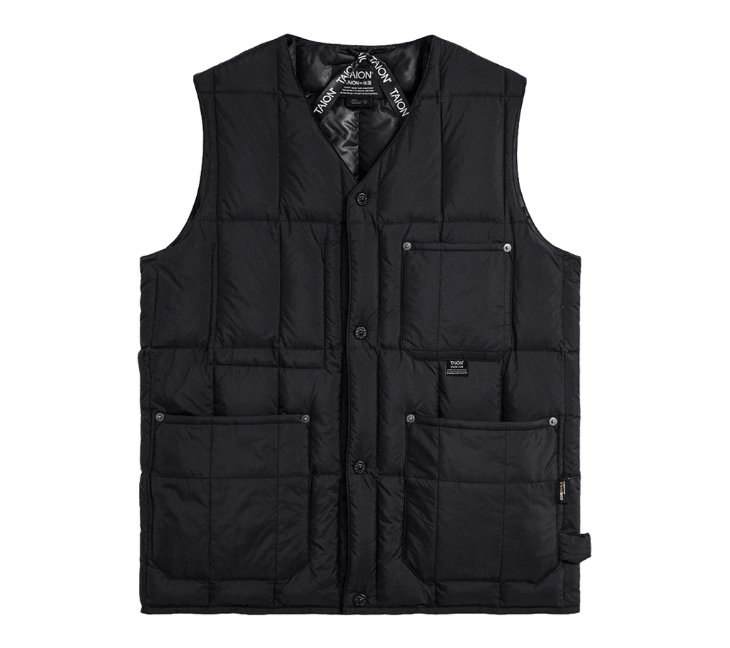 Taion Work V-Neck Button Down Vest