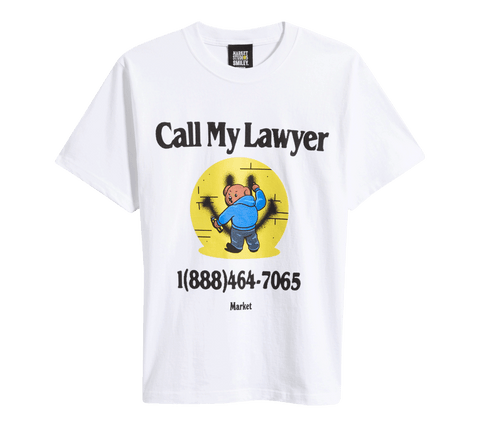 Market Studios Smiley Call My Lawyer Bear T-Shirt