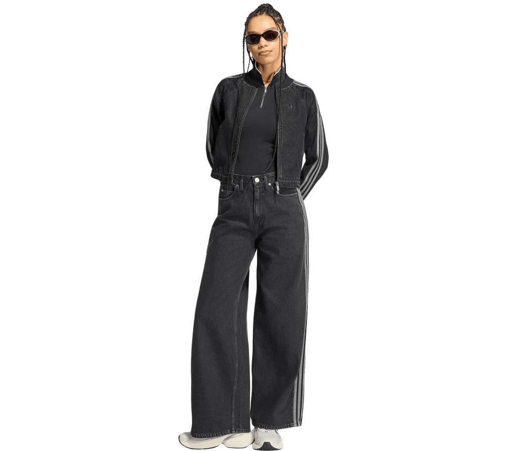 W Adidas High Rise Wide Leg Denim Pant