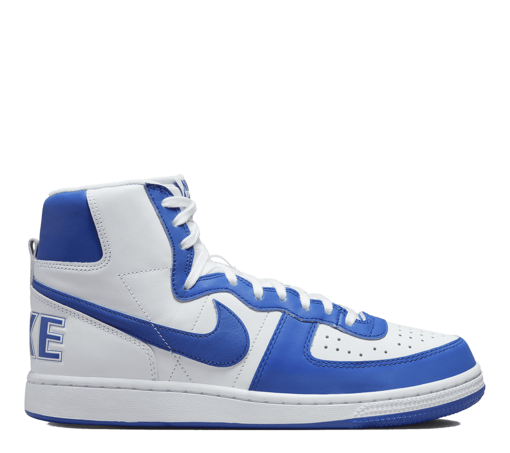Blue and white hotsell high top nikes