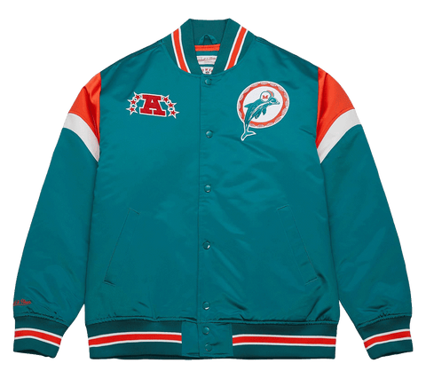 Starter Miami Dolphins Crew Neck Sweatshirt with Zip Pockets S / Dolphins Aqua Mens Sportswear