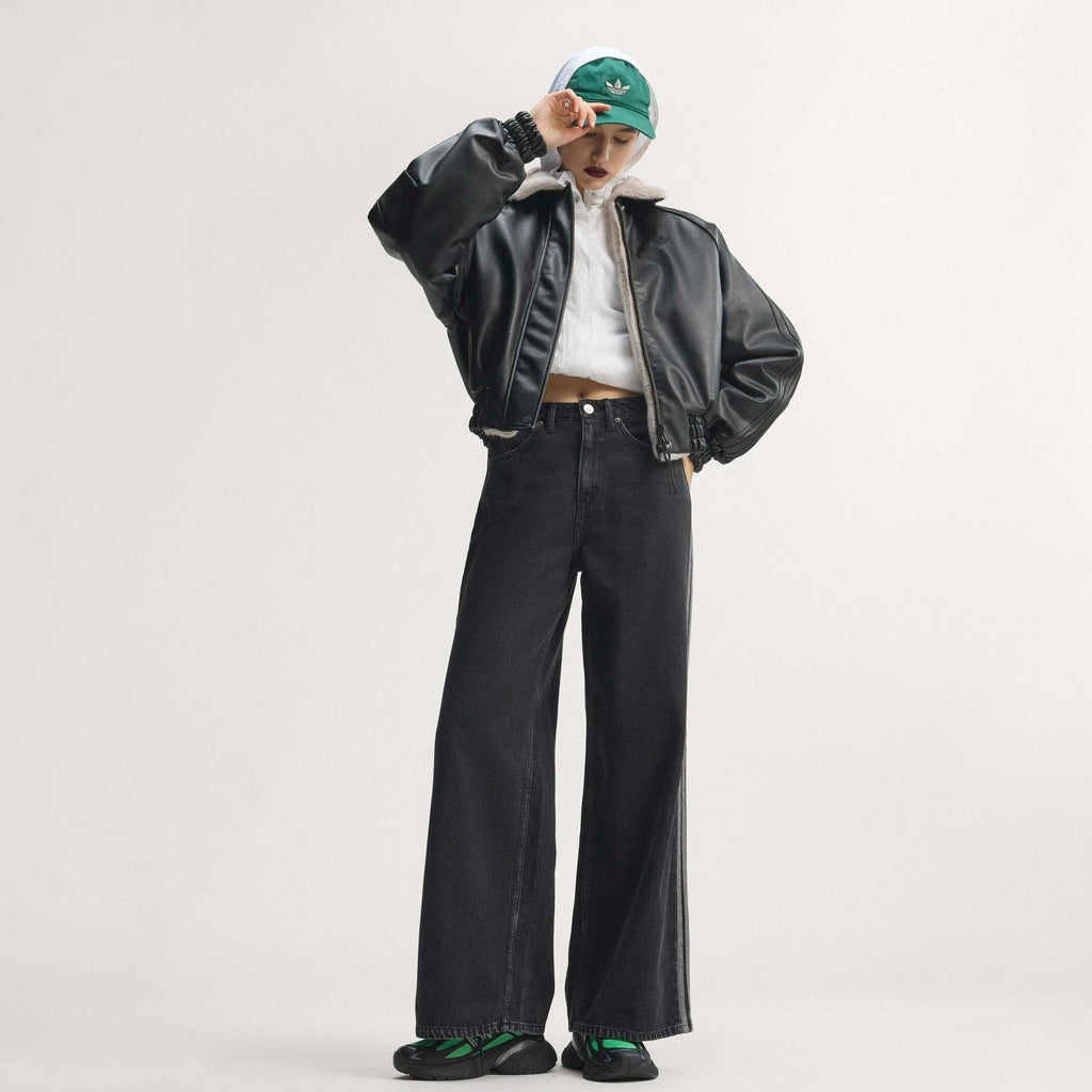 W Adidas High Rise Wide Leg Denim Pant