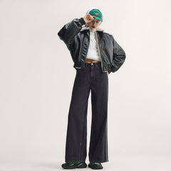 W Adidas High Rise Wide Leg Denim Pant